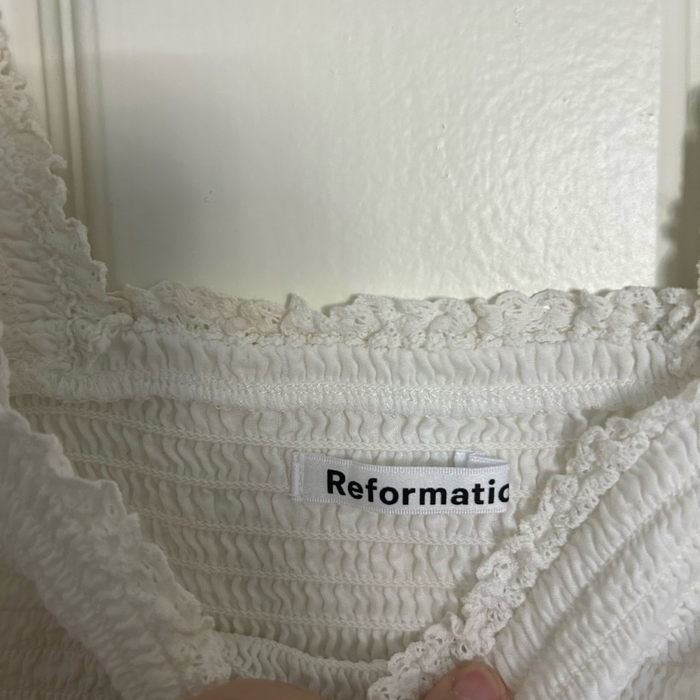 Reformation Ivory Smocked Top - Picture 2 of 3